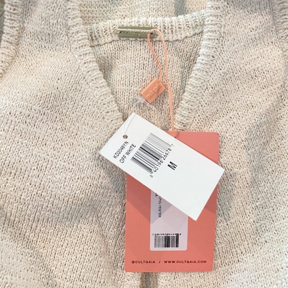 NWT Cult Gaia Bank Cutout Knit Maxi Dress in Off White Size Medium - Picture 3 of 4